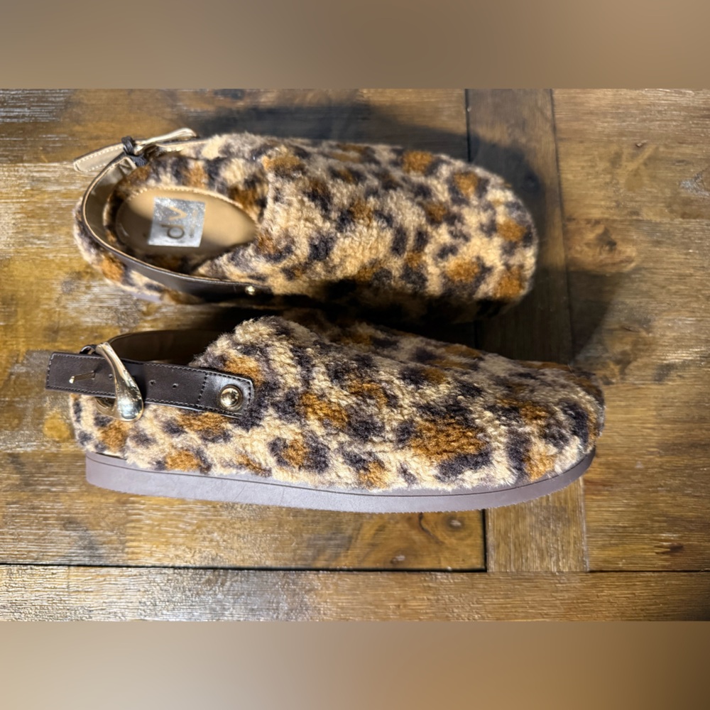 Dolce Vita Leopard Faux Fur Mules